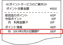 レシートのイメージ