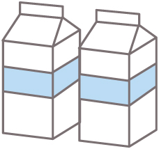 牛乳パック、飲料などの紙パックのイメージ