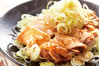 レンジでにんにくねぎ鶏